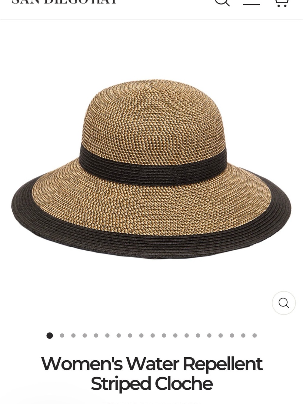 San Diego Hat Company Two-Tone Straw Cloche Hat in Natural and Black